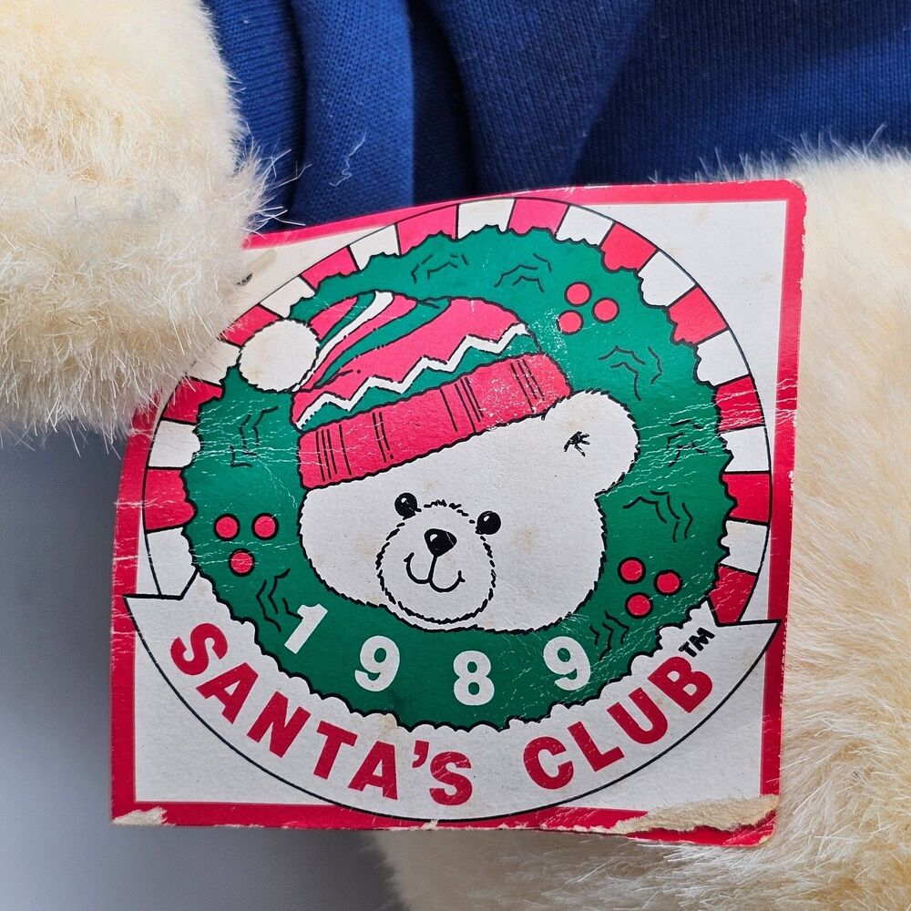 Christmas Bear Plush Stuffed Animal K-Mart 1989 Santas Club TAGS 18" VTG Dan Dee - Picture 6 of 12